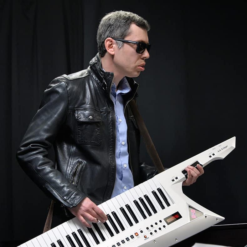 Mark Meitine with a keytar