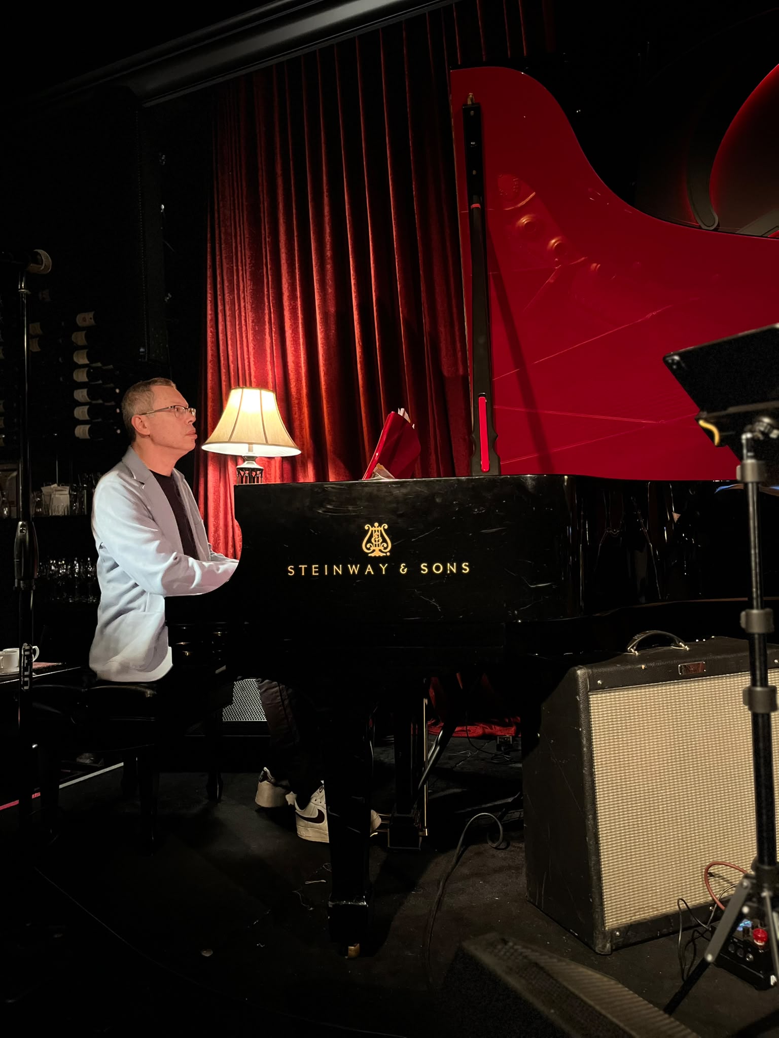 Mark Meitine performing on Steinway grand piano