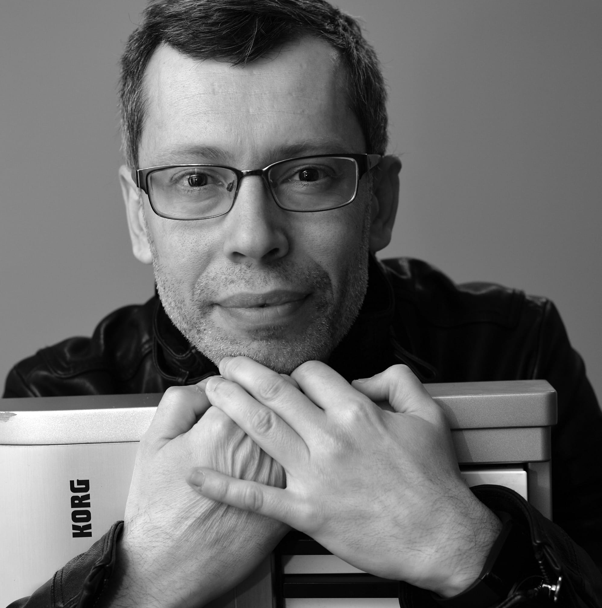 Black and white portrait of Mark Meitine